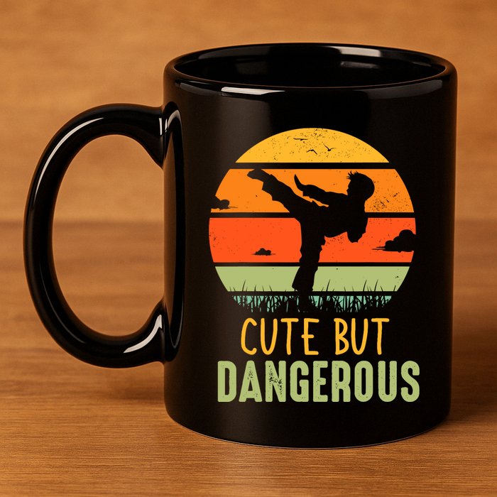 Cute But Dangerous Karate Student Trainee Karateka Master 11oz C Handle Ceramic Mug