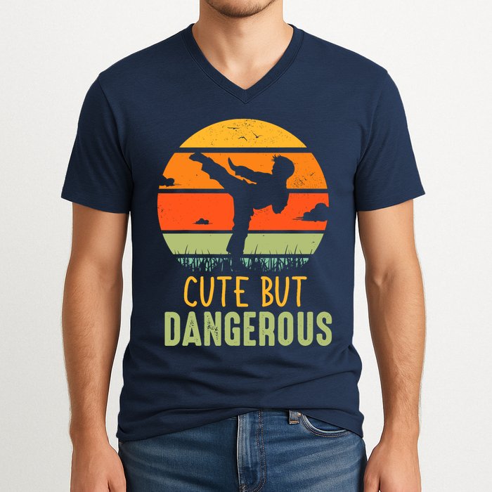 Cute But Dangerous Karate Student Trainee Karateka Master V-Neck T-Shirt
