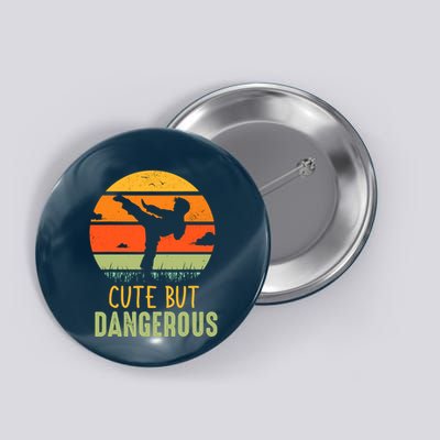 Cute But Dangerous Karate Student Trainee Karateka Master Button