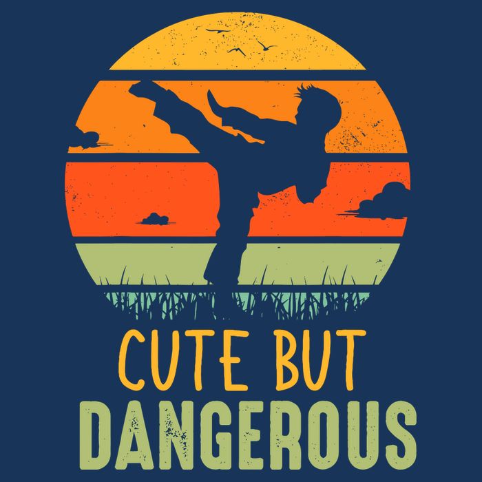 Cute But Dangerous Karate Student Trainee Karateka Master Button