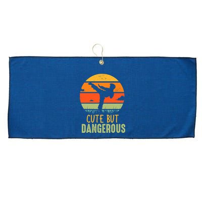 Cute But Dangerous Karate Student Trainee Karateka Master Large Microfiber Waffle Golf Towel