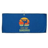 Cute But Dangerous Karate Student Trainee Karateka Master Large Microfiber Waffle Golf Towel