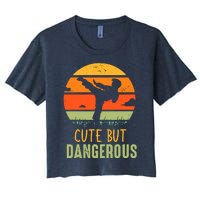 Cute But Dangerous Karate Student Trainee Karateka Master Women's Crop Top Tee