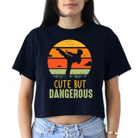 Cute But Dangerous Karate Student Trainee Karateka Master Crop Top