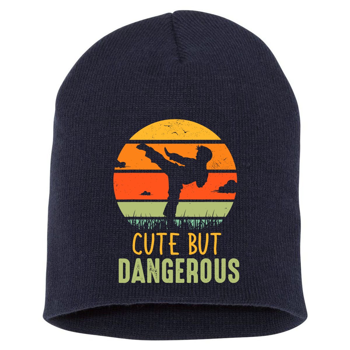 Cute But Dangerous Karate Student Trainee Karateka Master Short Acrylic Beanie