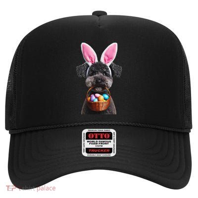 Cute Bunny Ears Pumi Dog Easter Egg Hunt Owner Mom Dad Meaningful Gift High Crown Mesh Back Trucker Hat