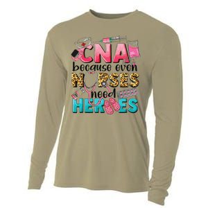 Cna Because Even Nurses Need Heroes Nursing Cooling Performance Long Sleeve Crew