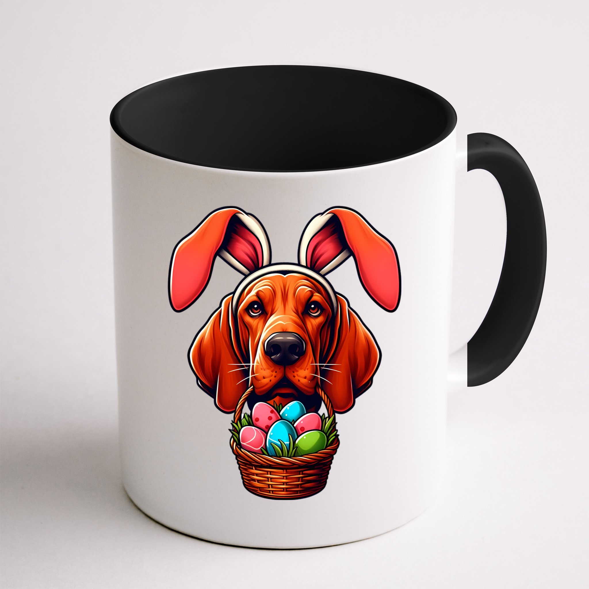 Cute Bunny Ears Redbone Coonhound Dog Easter Egg Hunt Mom Gift Mug