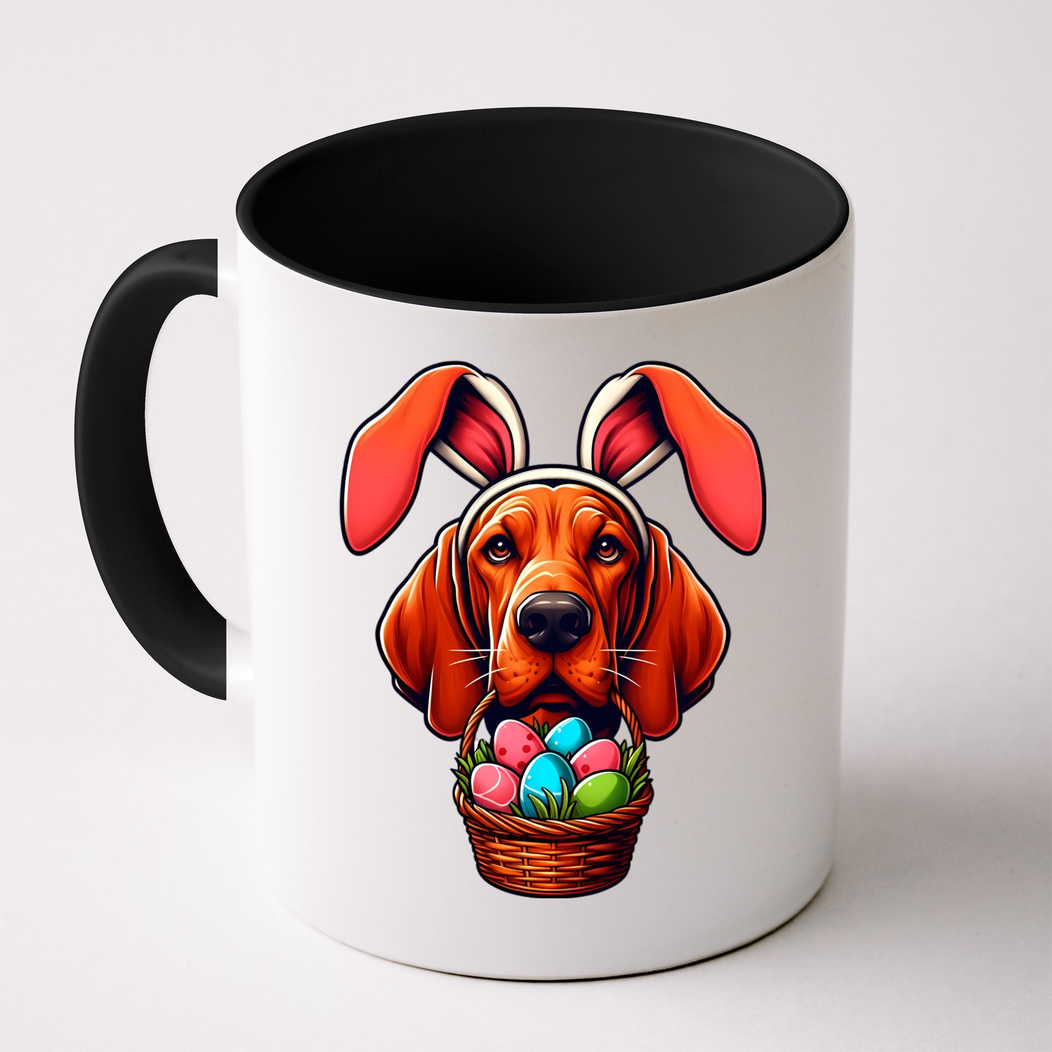 Cute Bunny Ears Redbone Coonhound Dog Easter Egg Hunt Mom Gift Mug