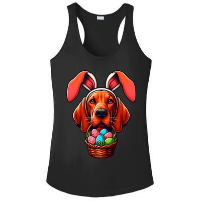Cute Bunny Ears Redbone Coonhound Dog Easter Egg Hunt Mom Gift Ladies PosiCharge Competitor Racerback Tank