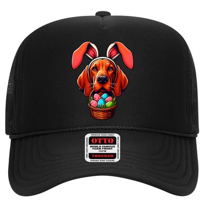 Cute Bunny Ears Redbone Coonhound Dog Easter Egg Hunt Mom Gift Trucker Hat