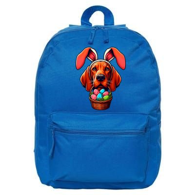 Cute Bunny Ears Redbone Coonhound Dog Easter Egg Hunt Mom Gift 16 in Basic Backpack