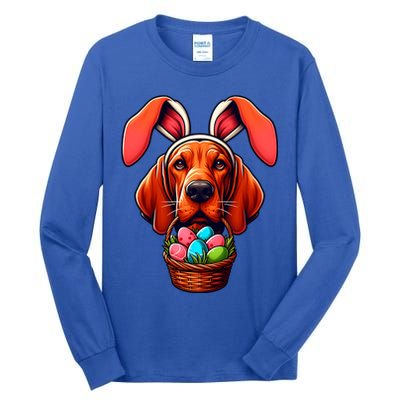 Cute Bunny Ears Redbone Coonhound Dog Easter Egg Hunt Mom Gift Tall Long Sleeve T-Shirt