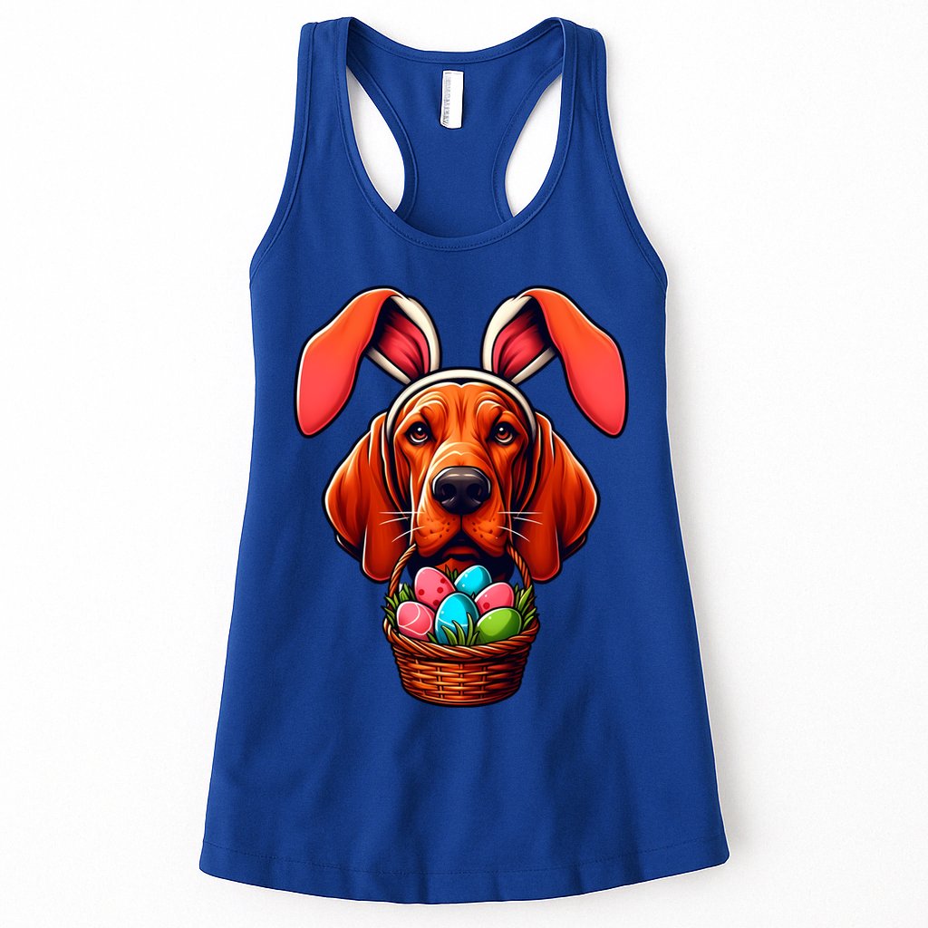 Cute Bunny Ears Redbone Coonhound Dog Easter Egg Hunt Mom Gift Womens Tank Top