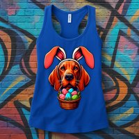 Cute Bunny Ears Redbone Coonhound Dog Easter Egg Hunt Mom Gift Womens Tank Top