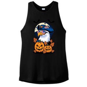 Cute Bald Eagle Witch Halloween Pumpkin Eagle Lover Ladies PosiCharge Tri-Blend Wicking Tank