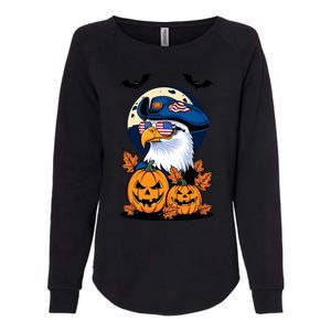 Cute Bald Eagle Witch Halloween Pumpkin Eagle Lover Womens California Wash Sweatshirt