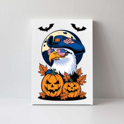 Cute Bald Eagle Witch Halloween Pumpkin Eagle Lover Canvas