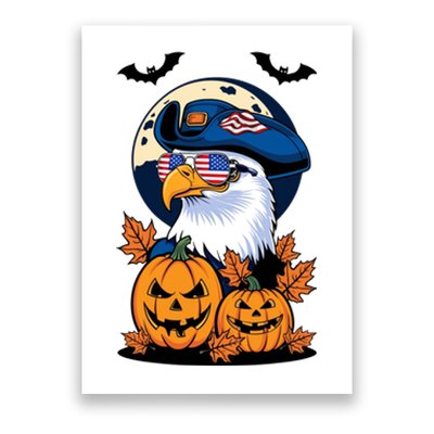 Cute Bald Eagle Witch Halloween Pumpkin Eagle Lover Poster