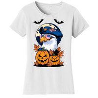 Cute Bald Eagle Witch Halloween Pumpkin Eagle Lover Women's T-Shirt