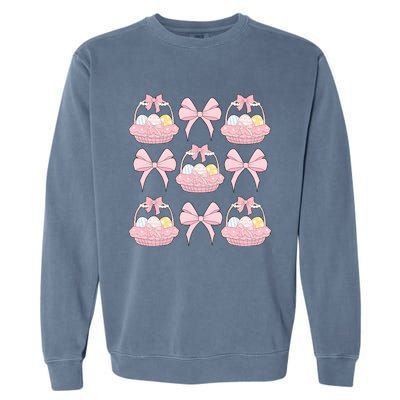 Coquette Bunny Easter Vibes Garment-Dyed Sweatshirt