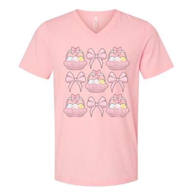 Coquette Bunny Easter Vibes V-Neck T-Shirt