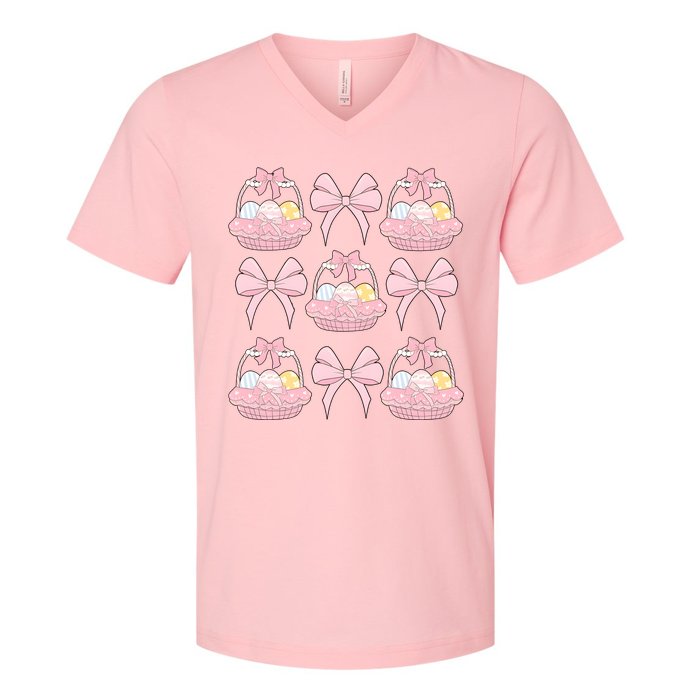 Coquette Bunny Easter Vibes V-Neck T-Shirt