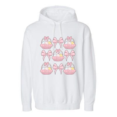 Coquette Bunny Easter Vibes Garment-Dyed Fleece Hoodie