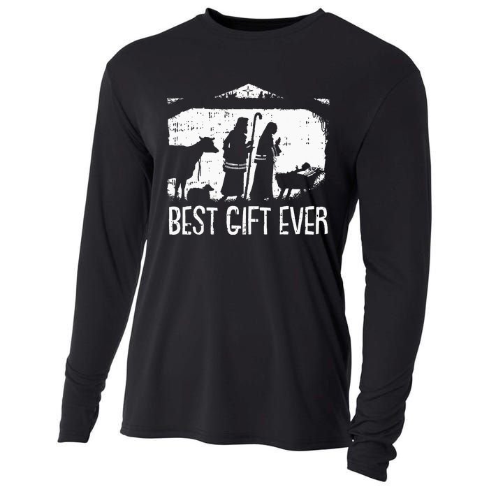 Christian Best Ever Christmas Cool Jesus Nativity Scene Cooling Performance Long Sleeve Crew