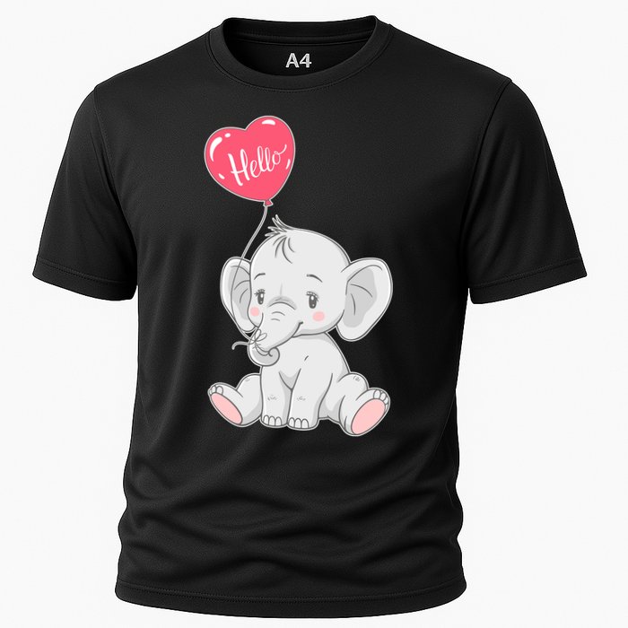 Cute Baby Elephant With Balloon Cooling Performance Crew T-Shirt