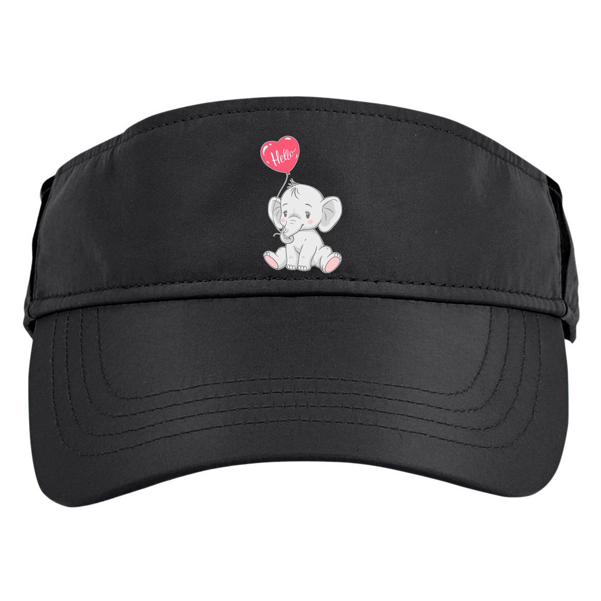 Cute Baby Elephant With Balloon Adult Drive Performance Visor