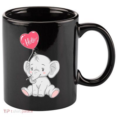 Cute Baby Elephant With Balloon 11oz C Handle Ceramic Mug