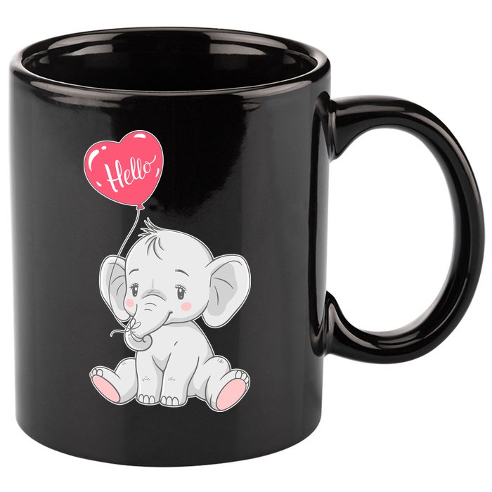 Cute Baby Elephant With Balloon 11oz C Handle Ceramic Mug