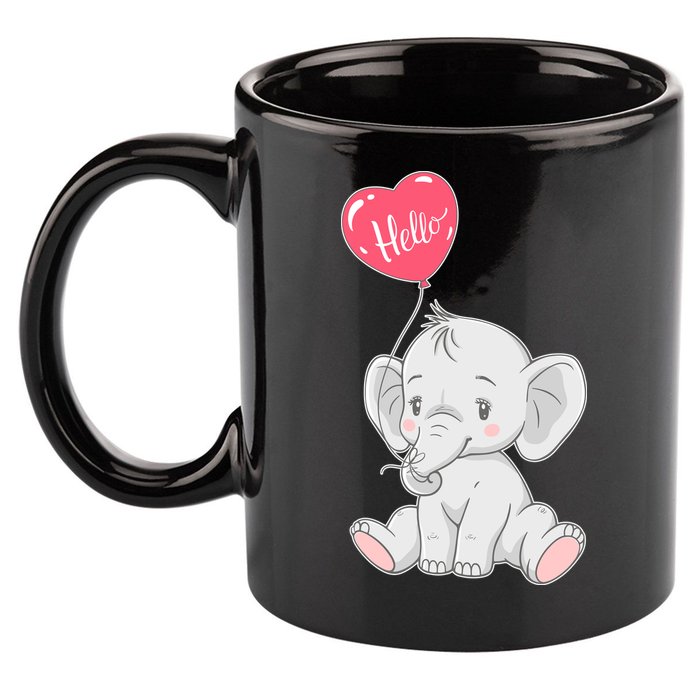 Cute Baby Elephant With Balloon 11oz C Handle Ceramic Mug