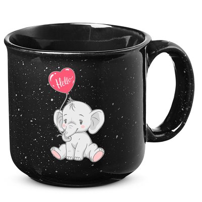 Cute Baby Elephant With Balloon 15oz Campfire Ceramic Mug