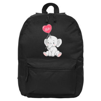 Cute Baby Elephant With Balloon 16 in Basic Backpack