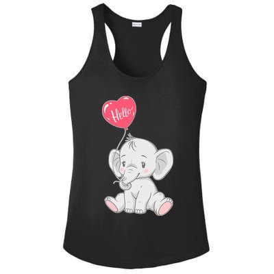 Cute Baby Elephant With Balloon Ladies PosiCharge Competitor Racerback Tank