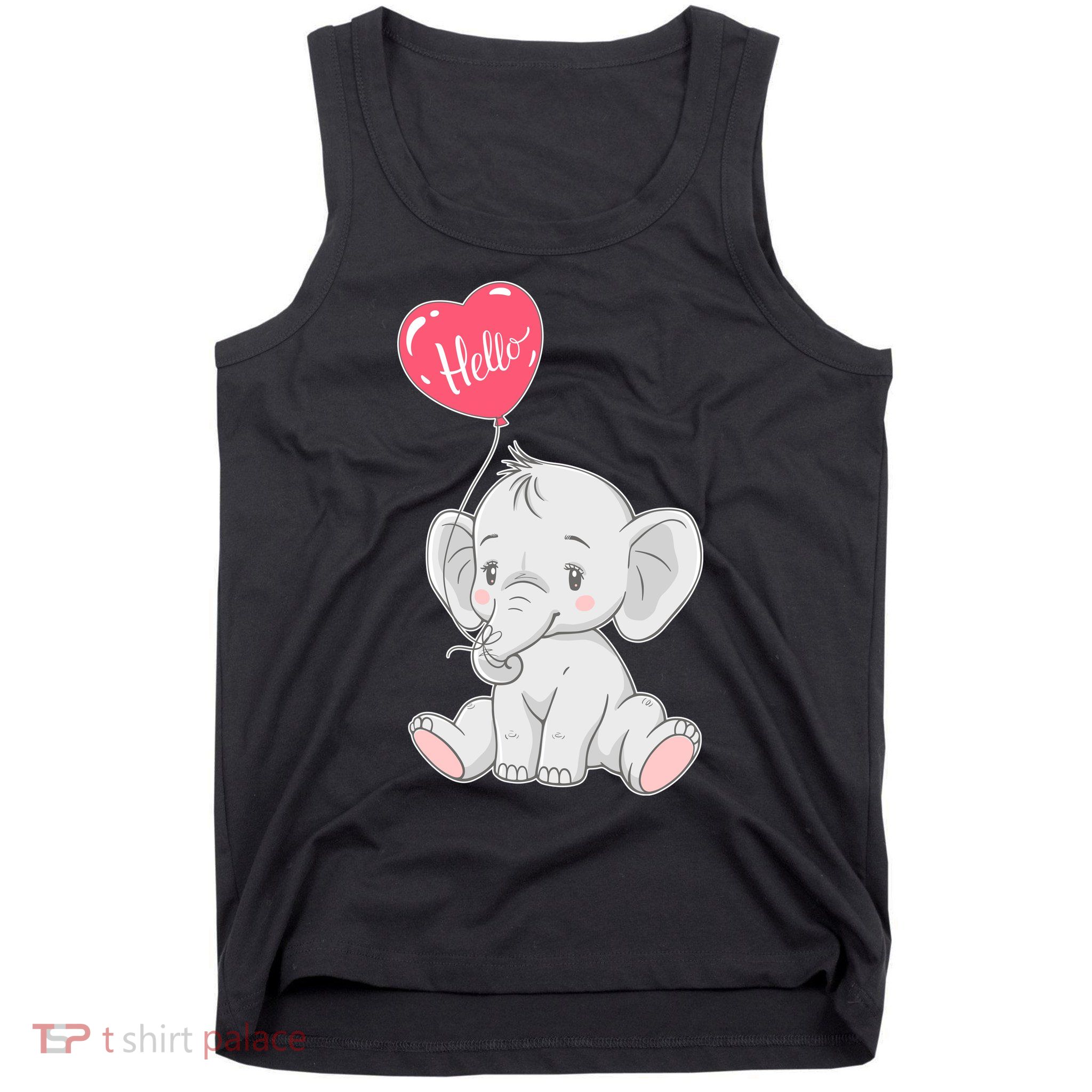 Cute Baby Elephant With Balloon Tank Top