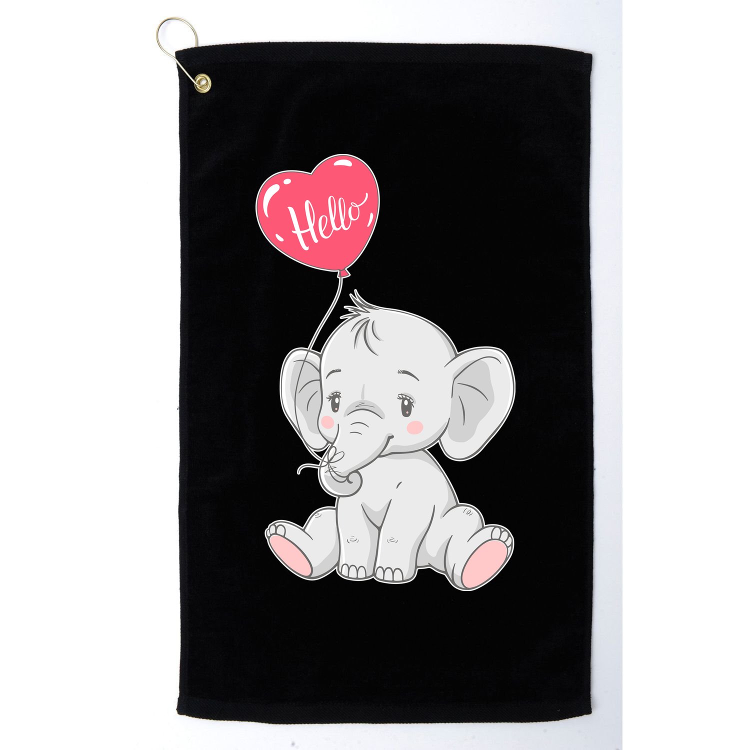 Cute Baby Elephant With Balloon Golf Towel