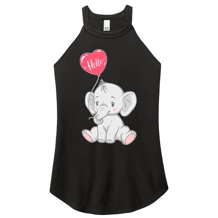 Cute Baby Elephant With Balloon Women's Perfect Tri Rocker Tank