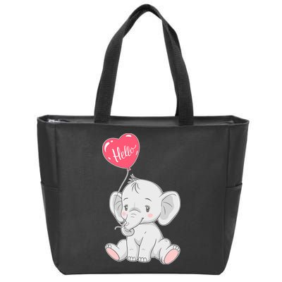 Cute Baby Elephant With Balloon Zip Tote Bag