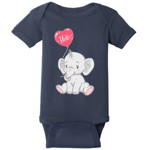 Cute Baby Elephant With Balloon Baby Bodysuit