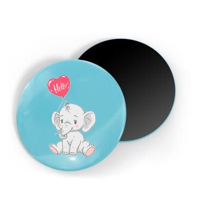 Cute Baby Elephant With Balloon Magnet