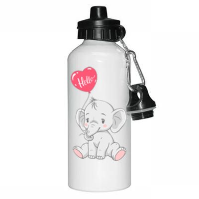 Cute Baby Elephant With Balloon Aluminum Water Bottle 