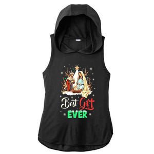 Christian Best Ever Christmas Cool Jesus Nativity Scene Xmas Gift Ladies PosiCharge Tri-Blend Wicking Draft Hoodie Tank