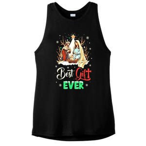 Christian Best Ever Christmas Cool Jesus Nativity Scene Xmas Gift Ladies PosiCharge Tri-Blend Wicking Tank