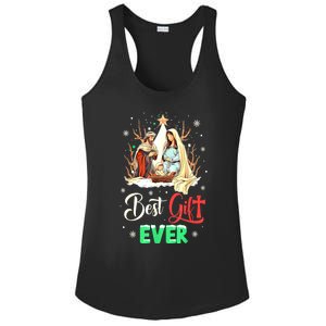 Christian Best Ever Christmas Cool Jesus Nativity Scene Xmas Gift Ladies PosiCharge Competitor Racerback Tank