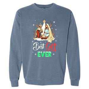 Christian Best Ever Christmas Cool Jesus Nativity Scene Xmas Gift Garment-Dyed Sweatshirt