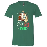 Christian Best Ever Christmas Cool Jesus Nativity Scene Xmas Gift V-Neck T-Shirt