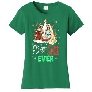 Christian Best Ever Christmas Cool Jesus Nativity Scene Xmas Gift Women's T-Shirt